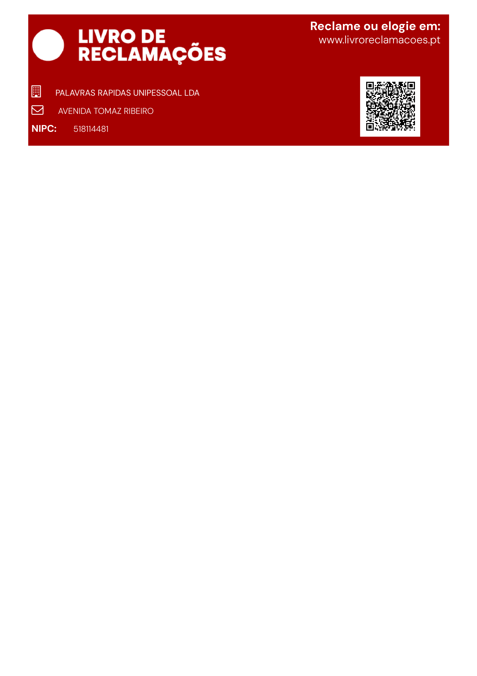 Livro de Reclamações Eletrónico